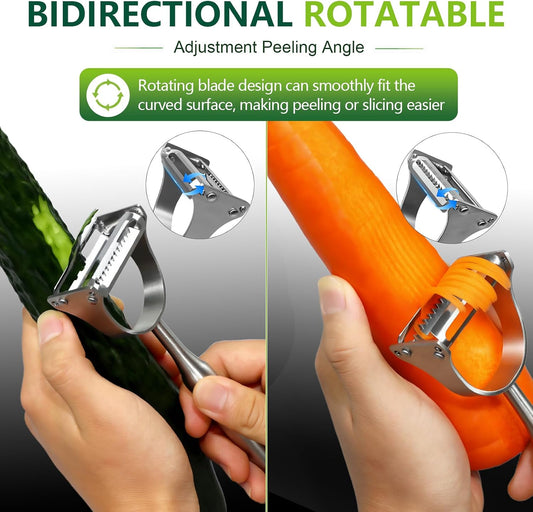 Vegetable Peeler Julienne Peeler,2-in-1 Stainless Steel Peelers for Kitchen