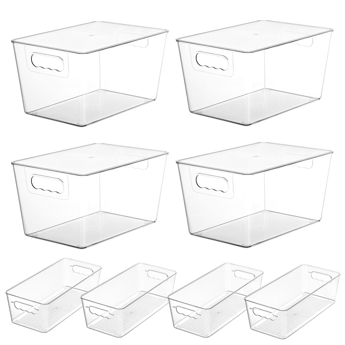 Vtopmart 6 Pack Clear Storage Bins, Pantry Cabinet Organizer Bins, Medium