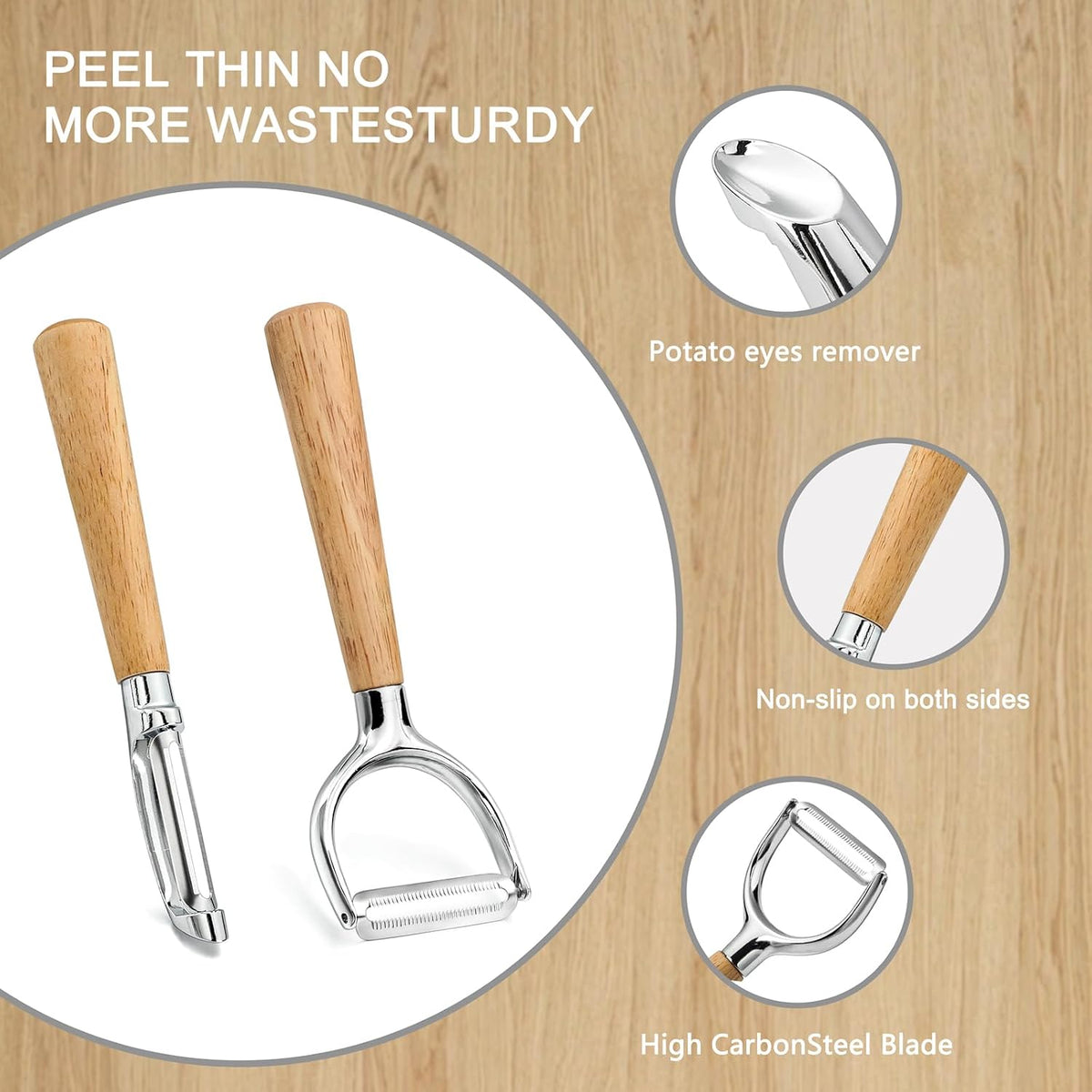 Potato Peelers Set Stainless Steel Peeler,Y-Shaped and I-Shaped Peelers