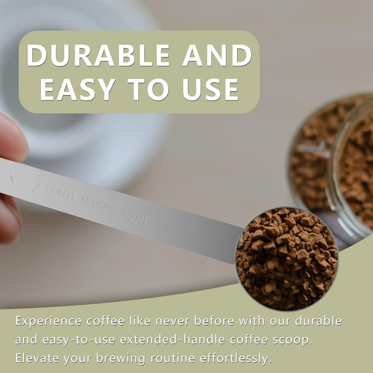 2PCS Extra Long Handle Coffee Scoop, 1Tbsp(15ml) Measuring Spoon