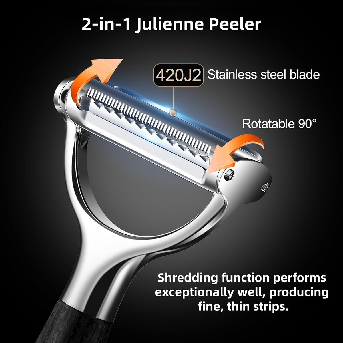 2-in-1 Julienne Peeler Vegetable Peeler for Kitchen