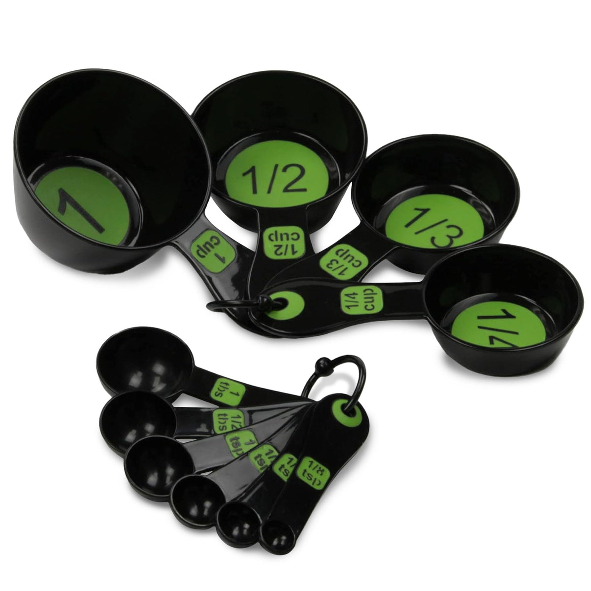Chef Craft Easy to Read Plastic Measuring Cup Set, 10 Piece, white