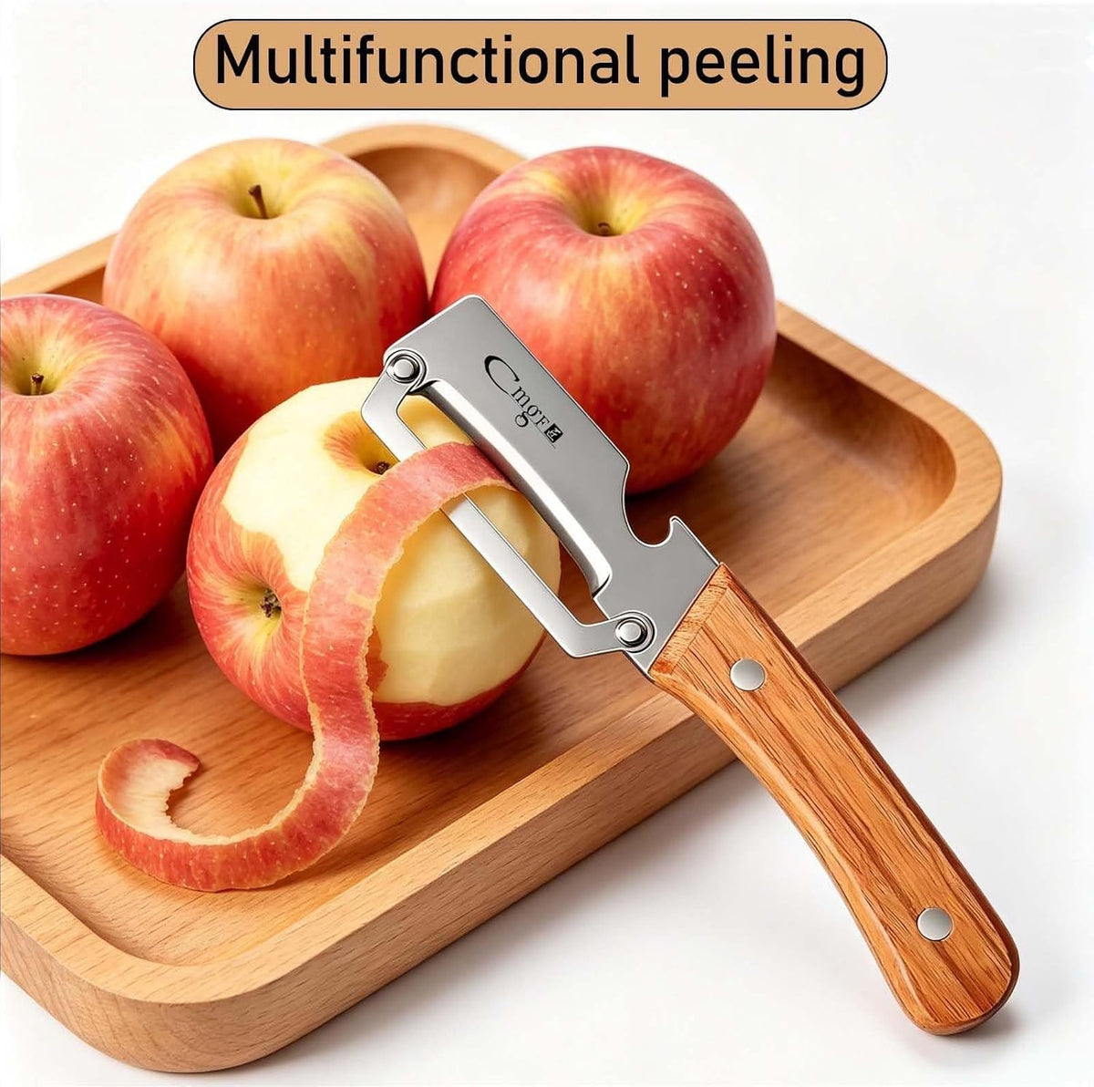 Left-Handed Vegetable Peeler Wooden Stainless Blade for Fruit Potato