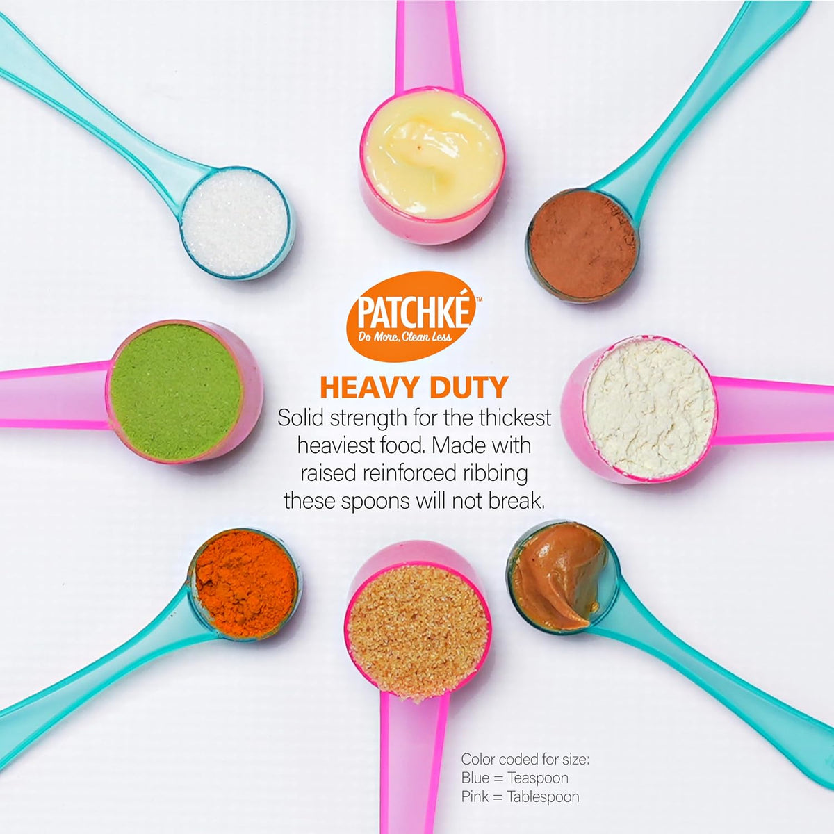 Plastic Measuring Spoons, Fits in Jar, Good for Formula, Coffee, Pet Food - 5 ml - 1 Teaspoon Mesure (20)