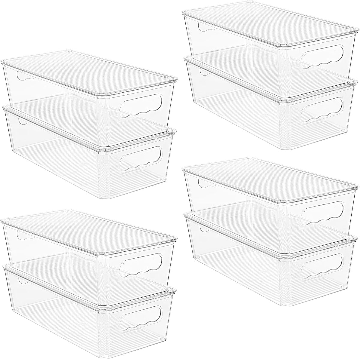 Vtopmart 8pcs Clear Stackable Storage Bins with Lids