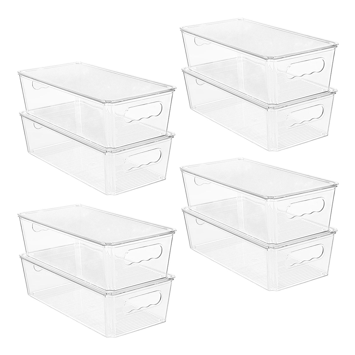 Vtopmart 2pcs Clear Stackable Storage Bins with Lids