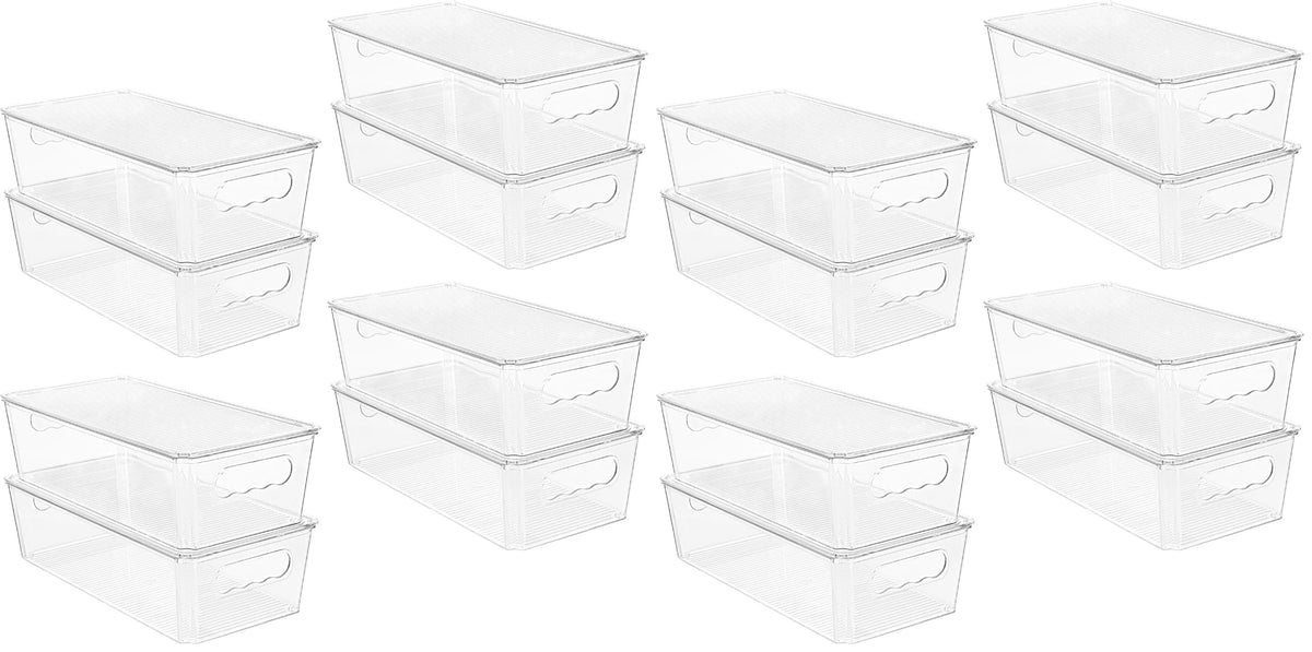 Vtopmart 8pcs Clear Stackable Storage Bins with Lids