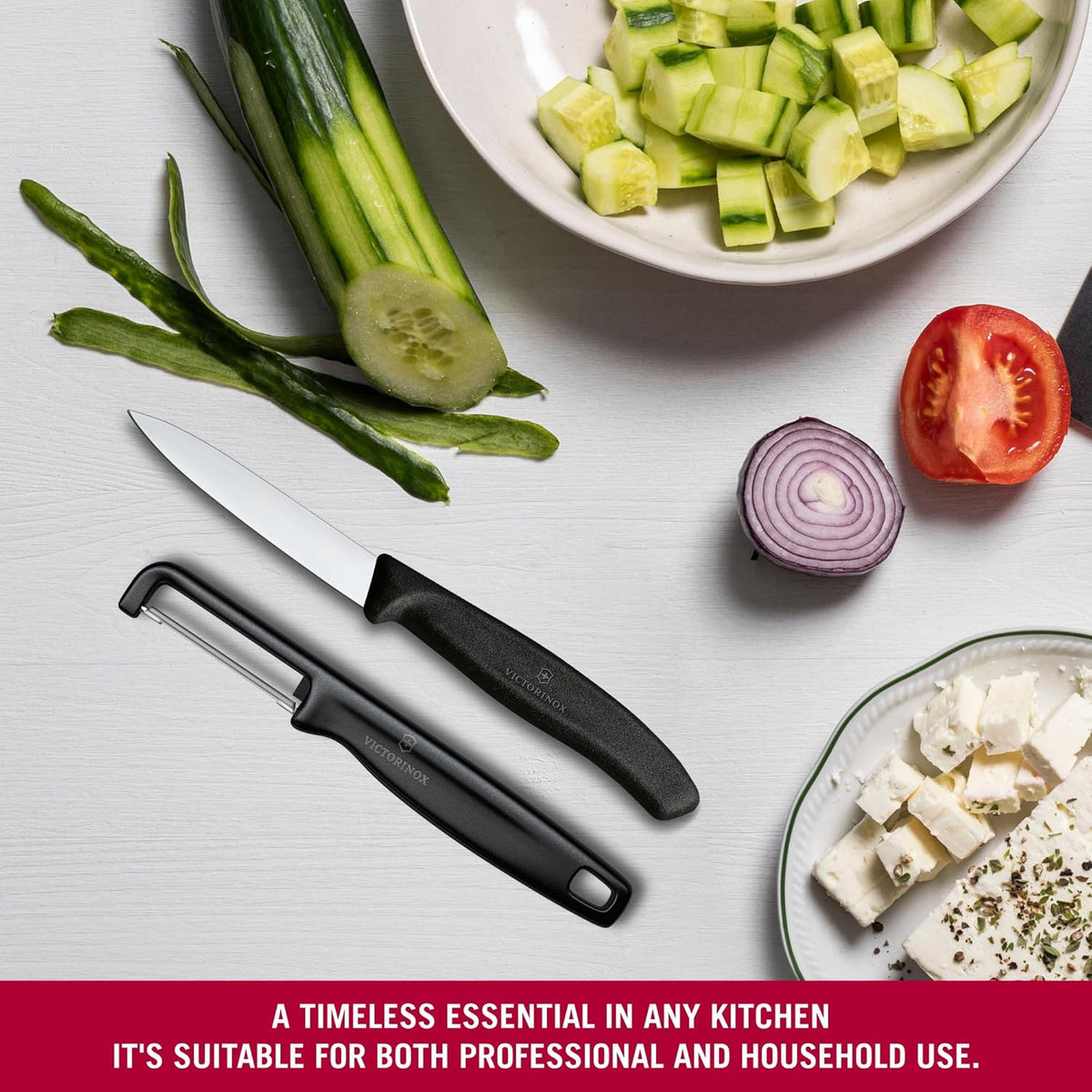 Victorinox Swiss Classic 2 PC Paring Knife and I-Peeler Set, Black
