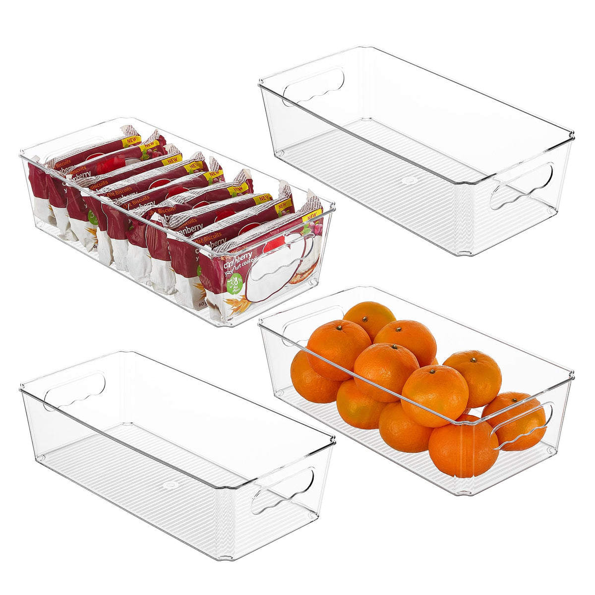 Vtopmart 2pcs Clear Stackable Storage Bins with Lids