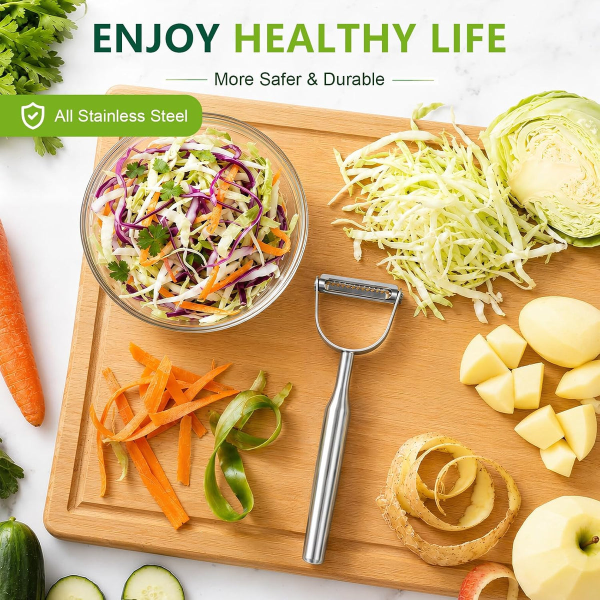 Vegetable Peeler Julienne Peeler,2-in-1 Stainless Steel Peelers for Kitchen