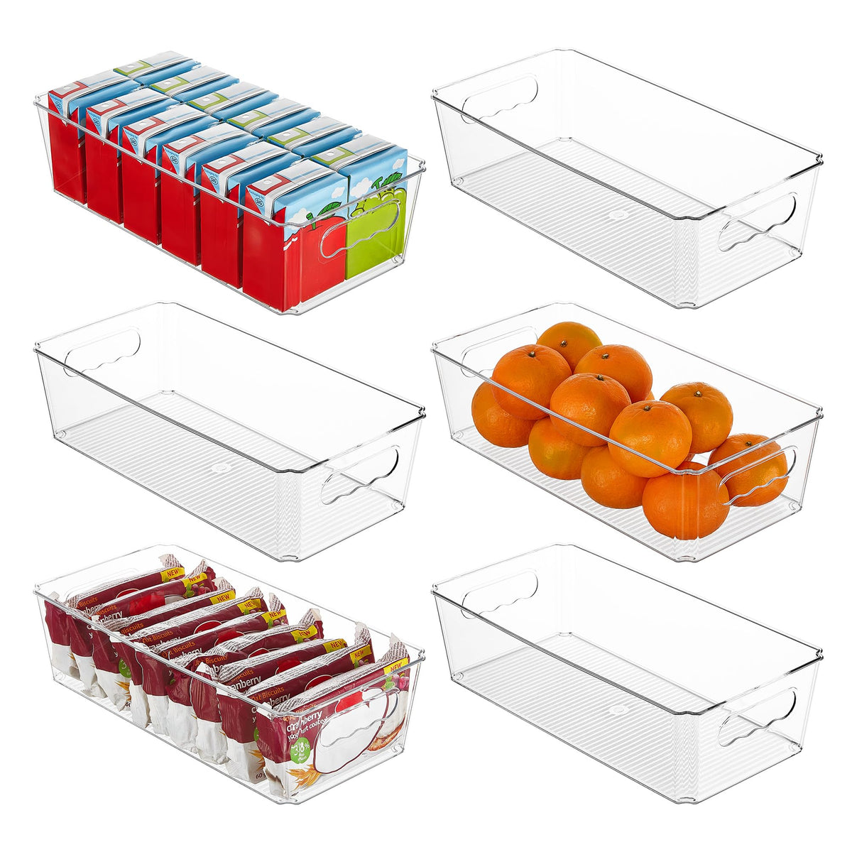 Vtopmart 2pcs Clear Stackable Storage Bins with Lids