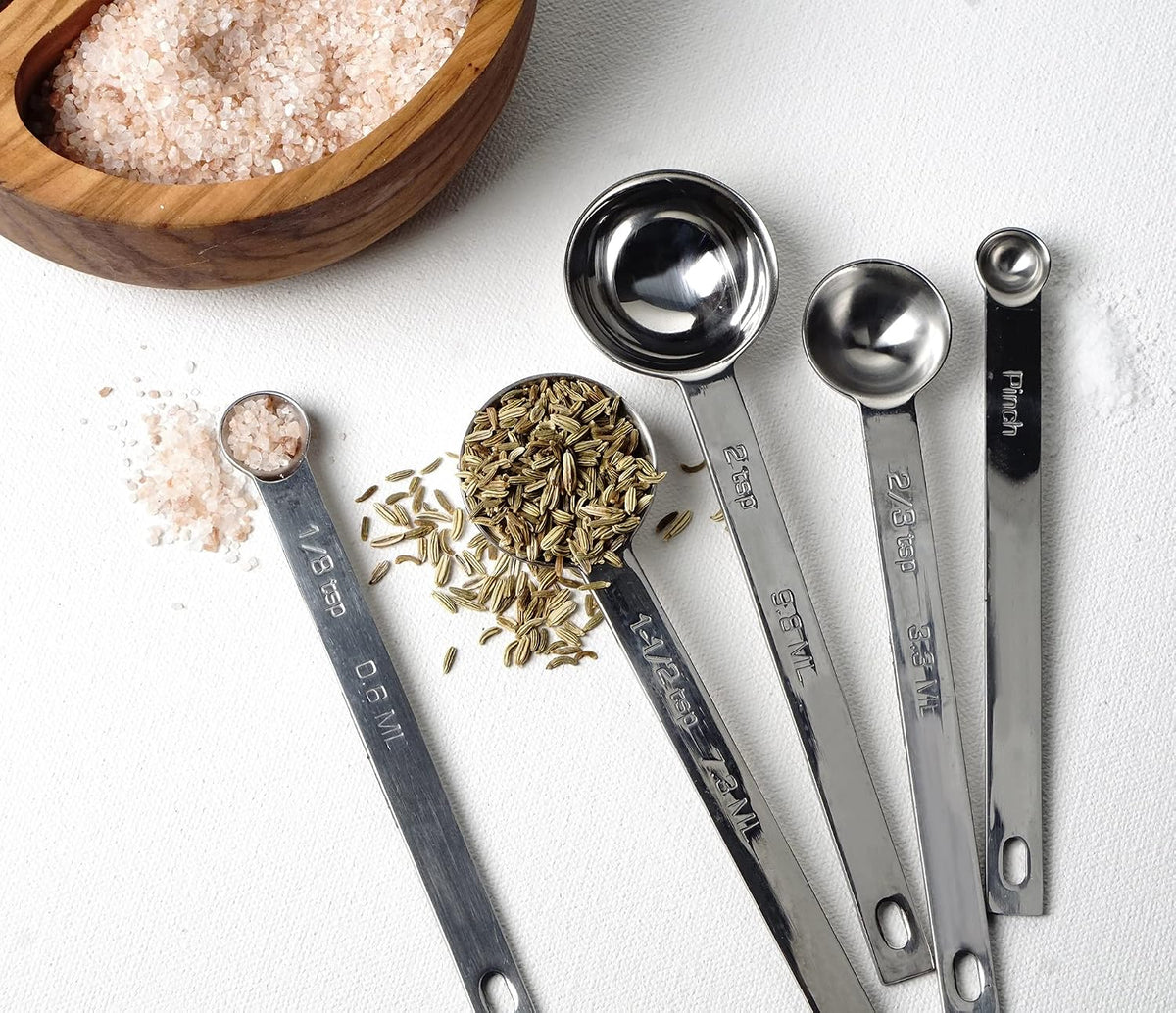 RSVP International Endurance Kitchen Collection Measuring Tools, Dishwasher Safe, Odd Sizes, 5 Piece, Stainless Steel