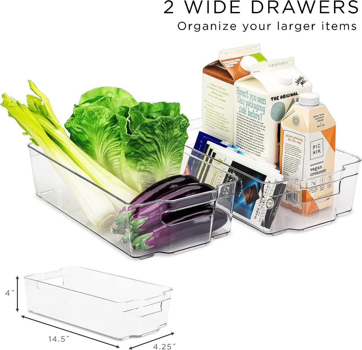 Sorbus Fridge Organizers and Storage Bins for Pantry & Fridge (6 Piece Set)