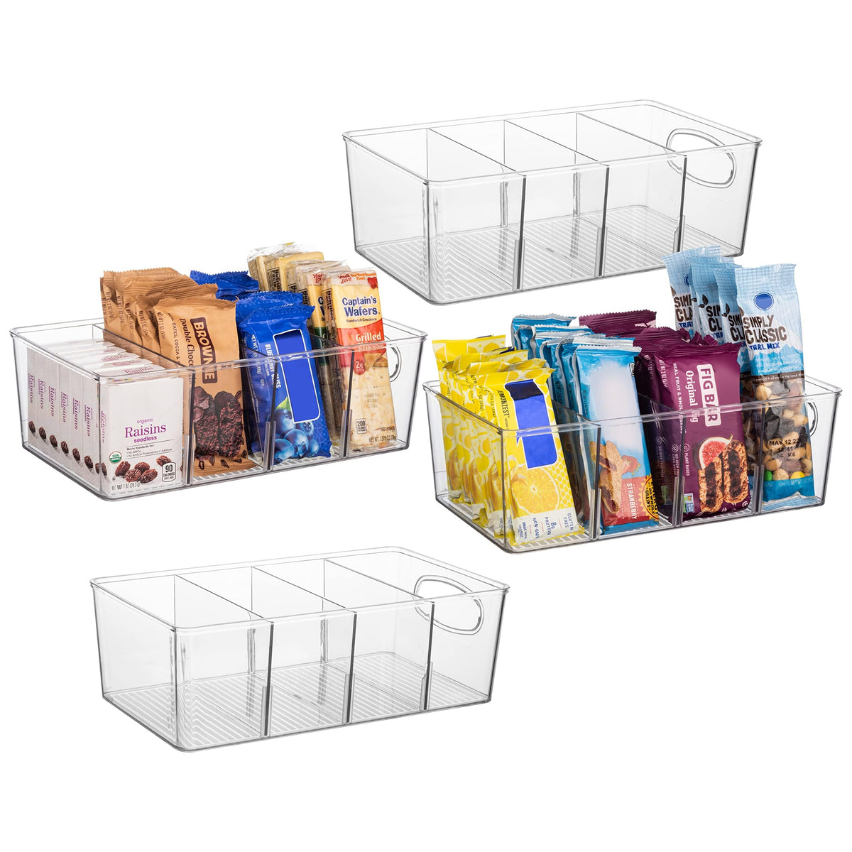 ClearSpace Pantry Storage Bins with Removable Dividers, XL, 2 Pack