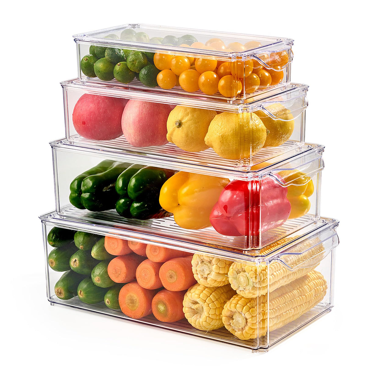 10 Pack Fridge Organizers and Storage, Clear Fridge Organizer Stackable