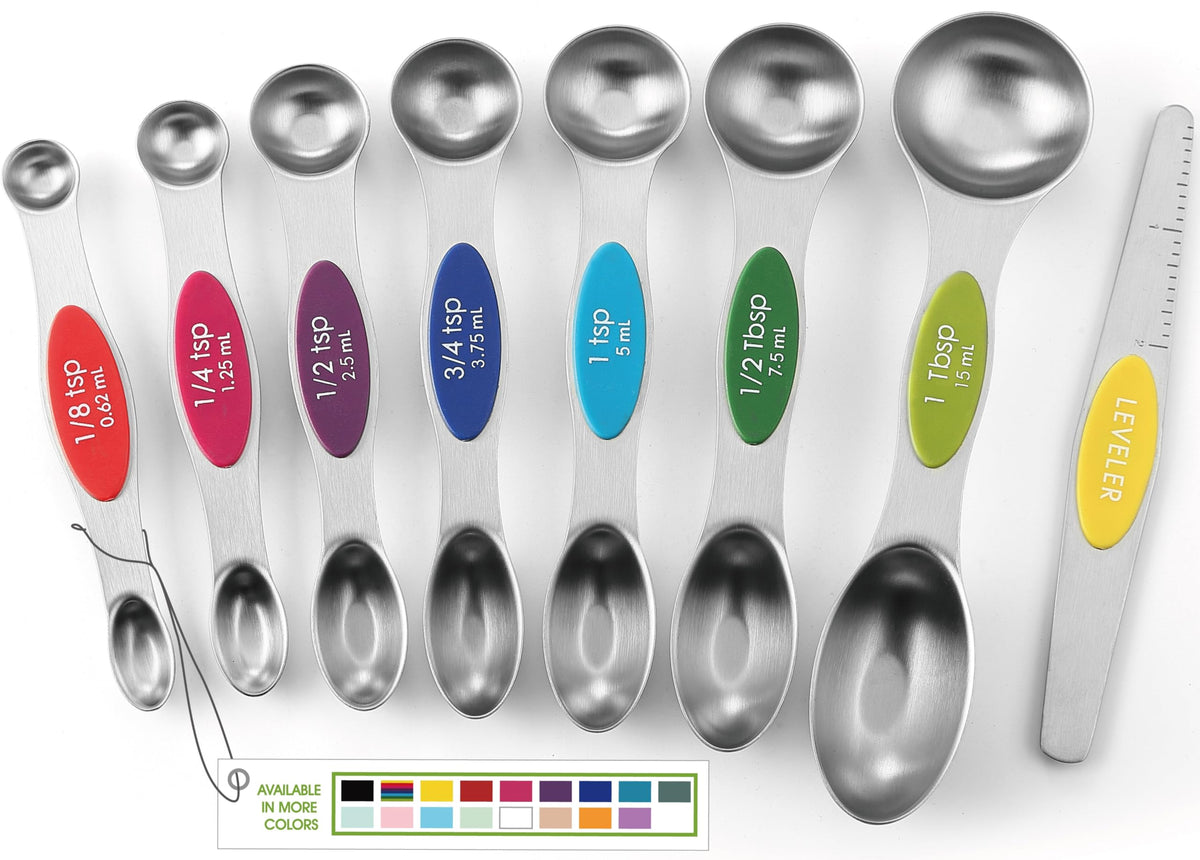 Spring Chef Stainless Steel 8 Magnetic Measuring Spoons Set, Desert Sunset