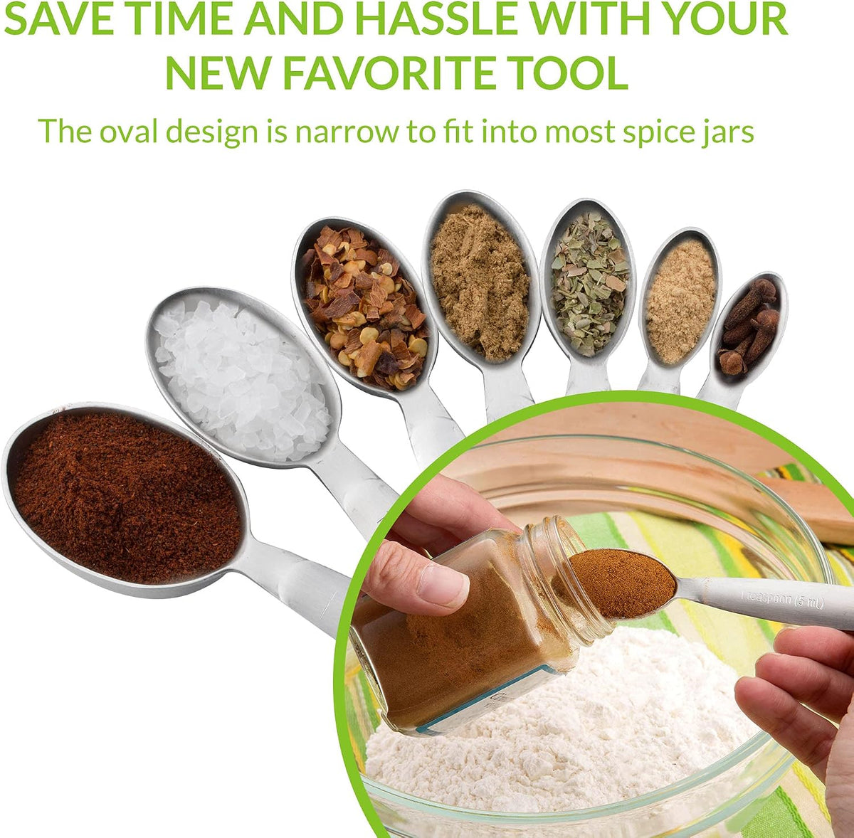 Spring Chef Stainless Steel Measuring Spoons Set of 7 with Leveler